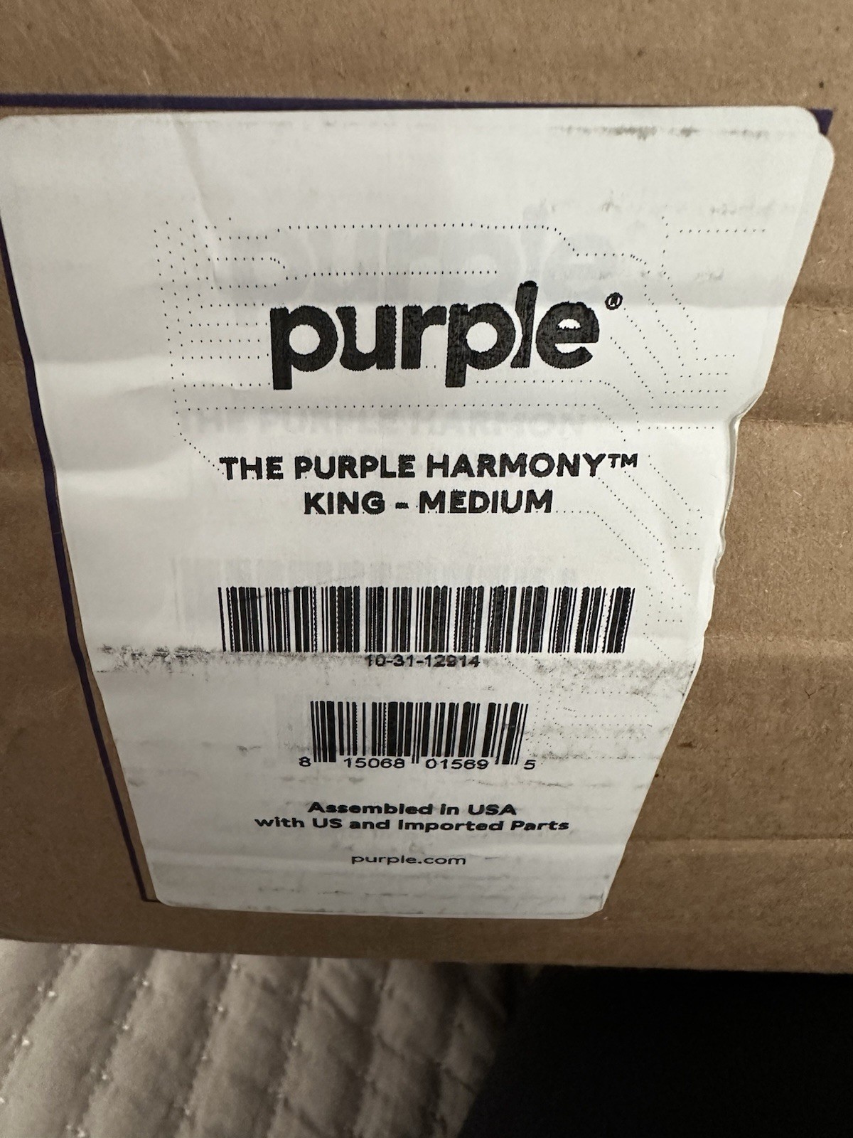 Purple 10-31-12914 King Medium Harmony Bed Pillow - White
