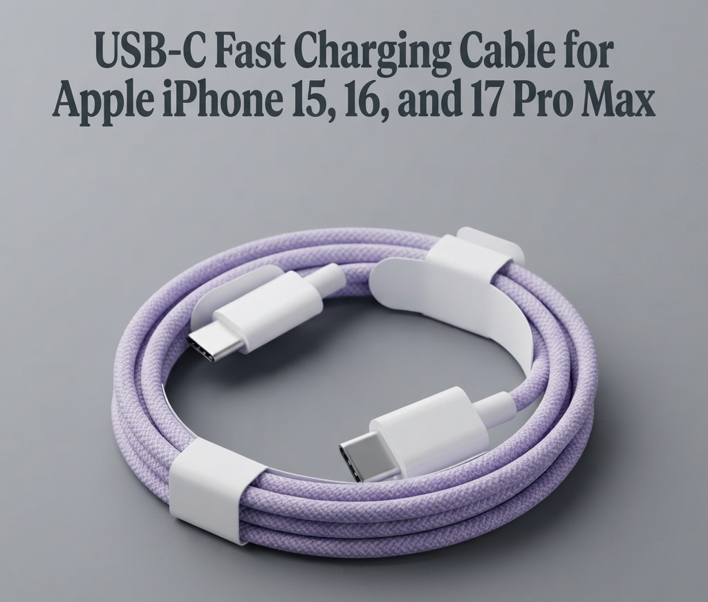 USB-C to Lightning Cable Braided 1M Genuine OEM 661-14829 PURPLE