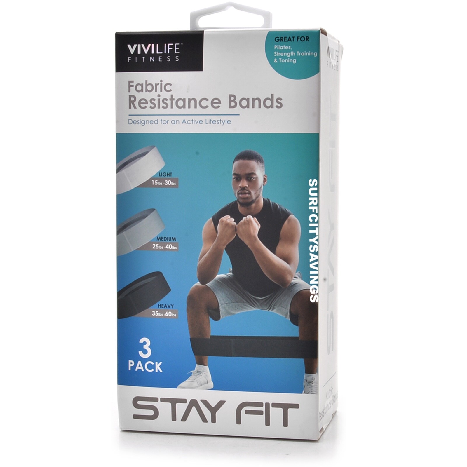 Vivilife Fitness Fabric Resistance Bands 3 pack Stay Fit NIB FAST FREE SHIPPING