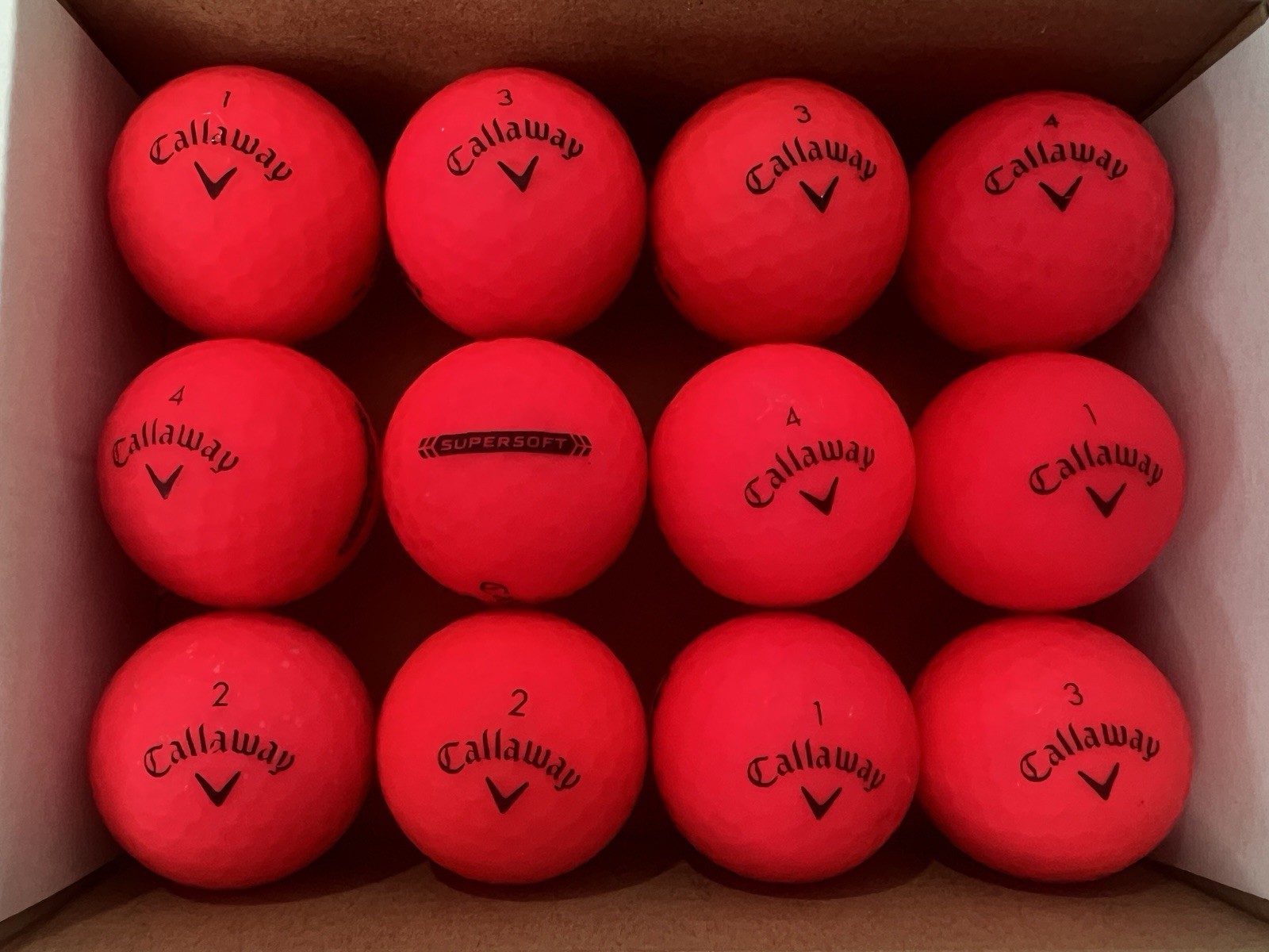 4 dozen Callaway Multicolored Super Soft Golf Balls See Description For Details.