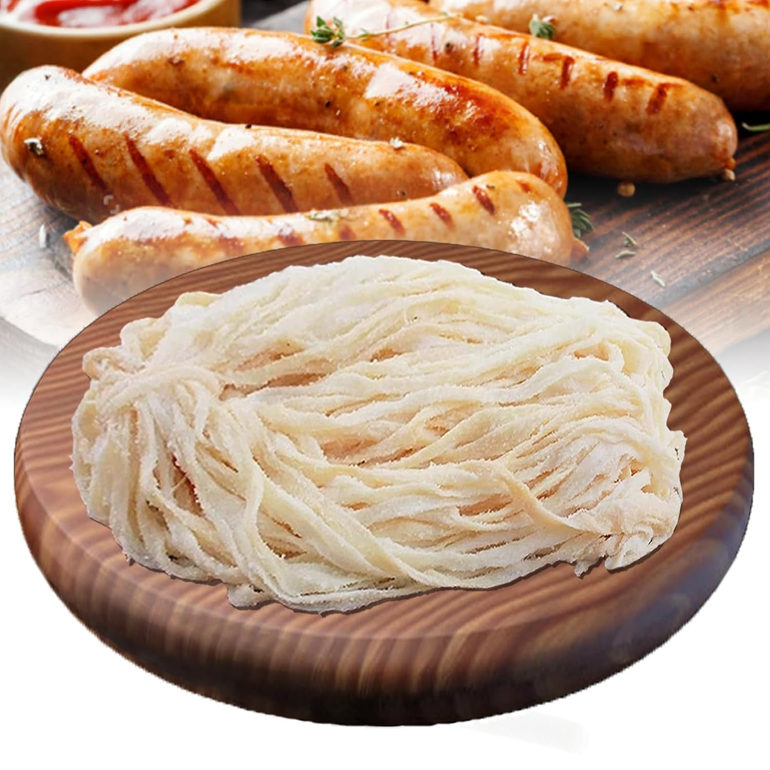 Natural Sheep Sausage Casing,Edible Casings for Making,Grade A,Pre-Tubed,Great f