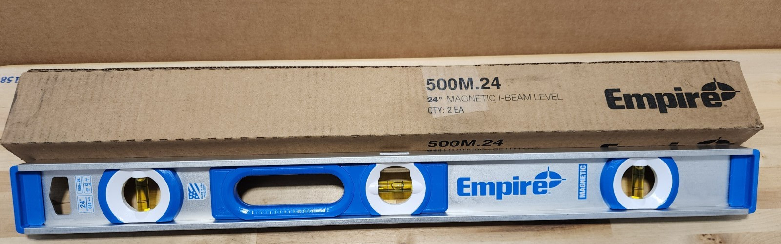 Empire 500M.24 24 inch Aluminum Magnetic I-Beam Levels (Qty 2)