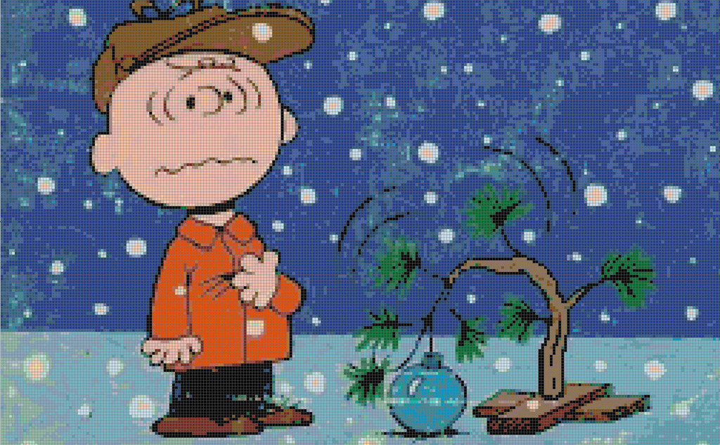Peanuts Charlie Brown Christmas Holiday Counted Cross-Stitch Pattern Needlepoint