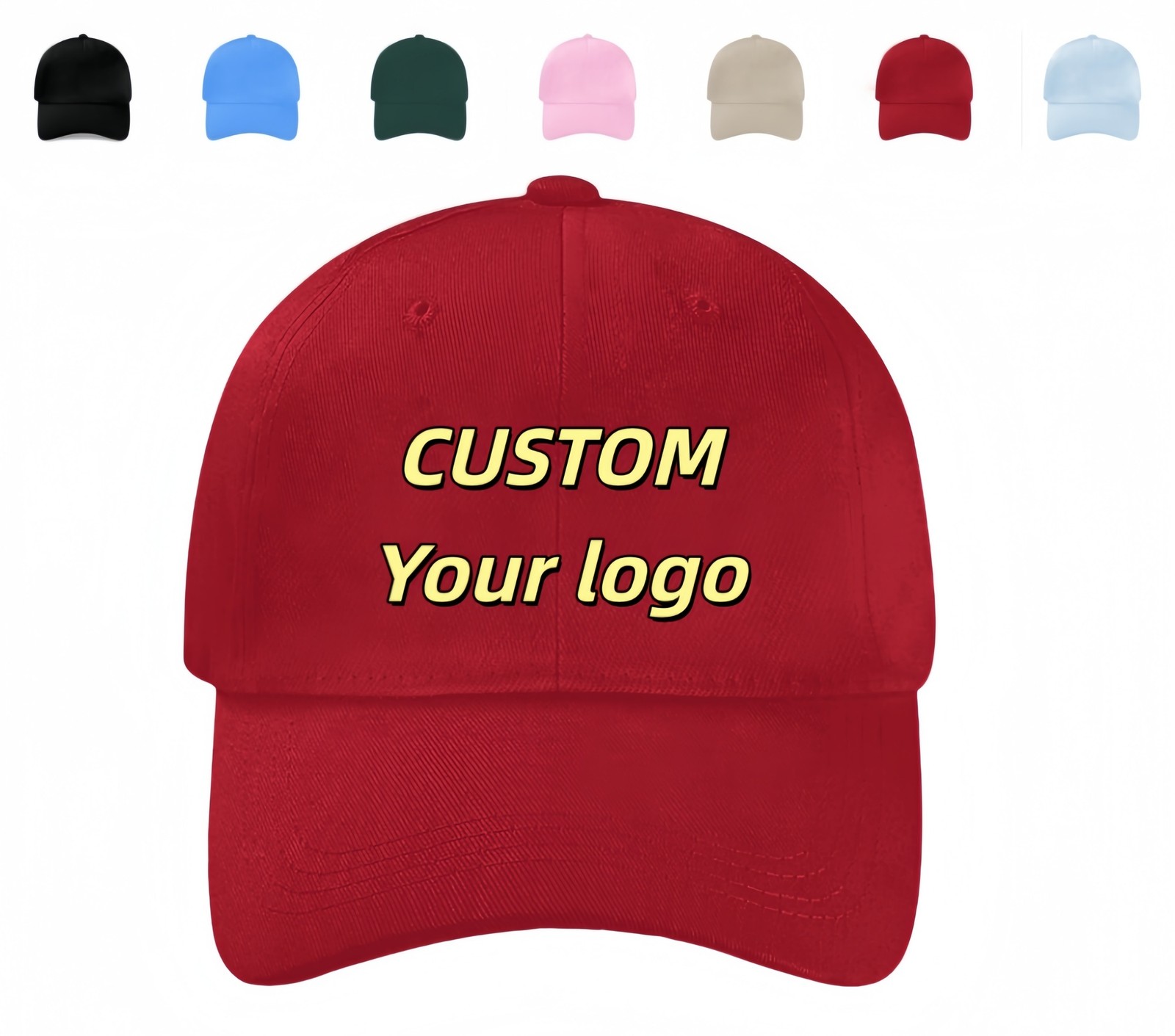 Personalized Custom Logo Baseball Cap Unisex Adjustable Hat Multiple Color