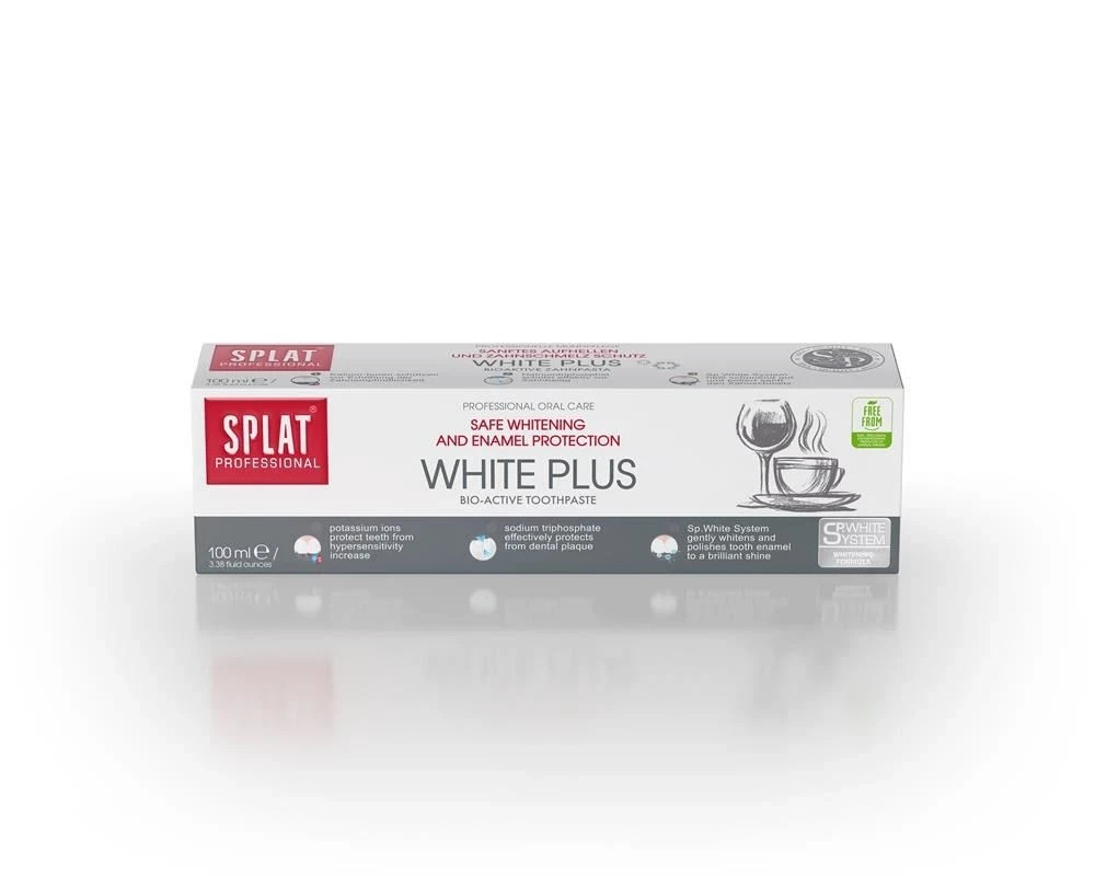 SPLAT White Plus Toothpaste 100ml – Gentle Whitening for Sensitive Teeth – US St