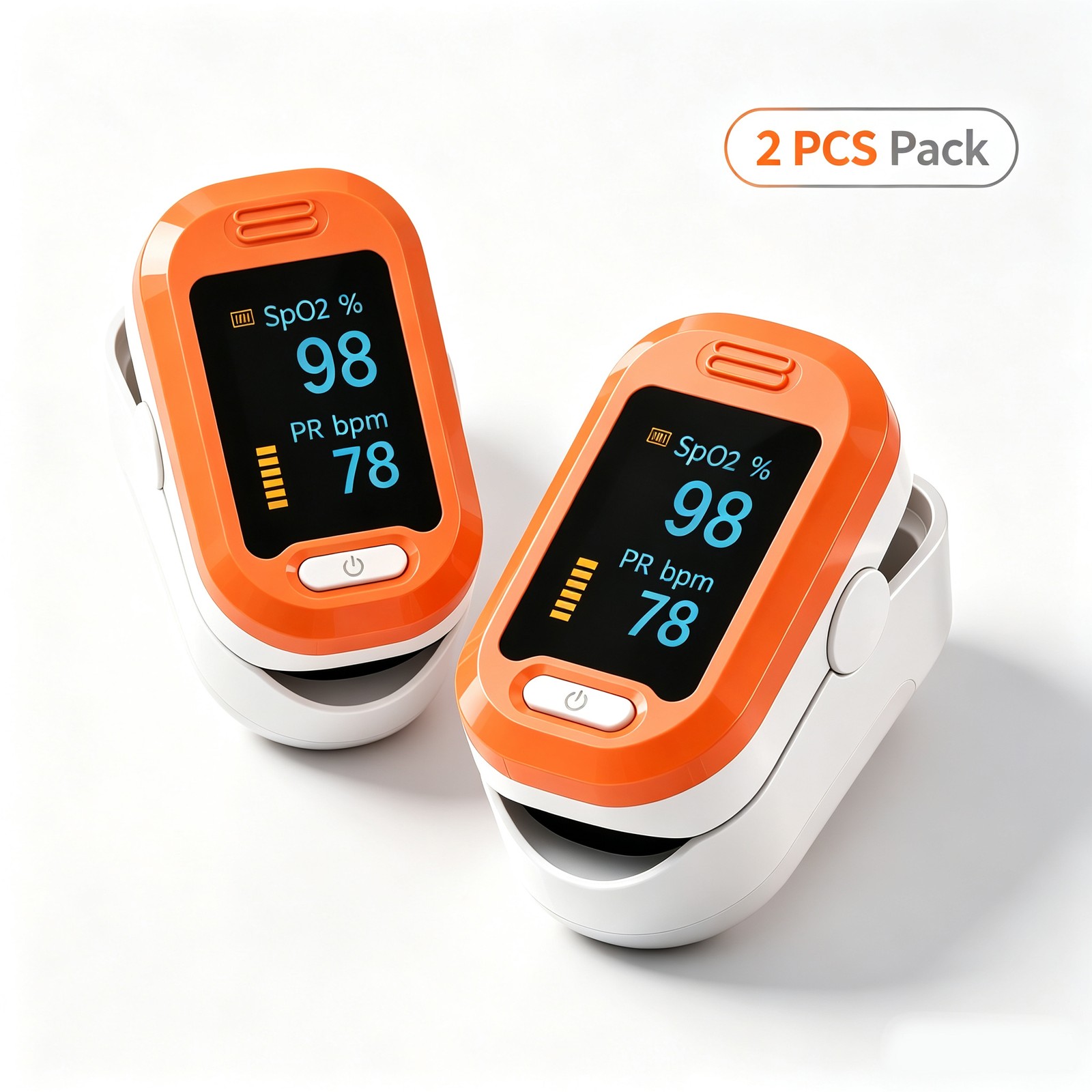 2-Pack Fingertip Pulse Oximeter LED SpO2 Oxygen Saturation Heart Rate Monitor