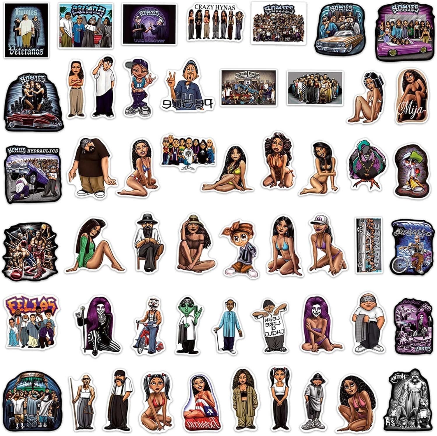 Homies Stickers 100Pcs Cool Aesthetic Vinyl Stickers and Decals Laptop Water