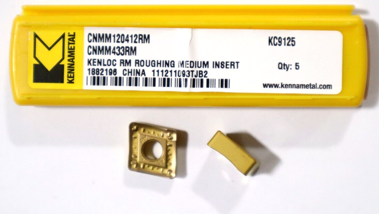 5pc, KENNAMETAL, CNMM 433-RM KC9125 CARBIDE INSERTS H1734