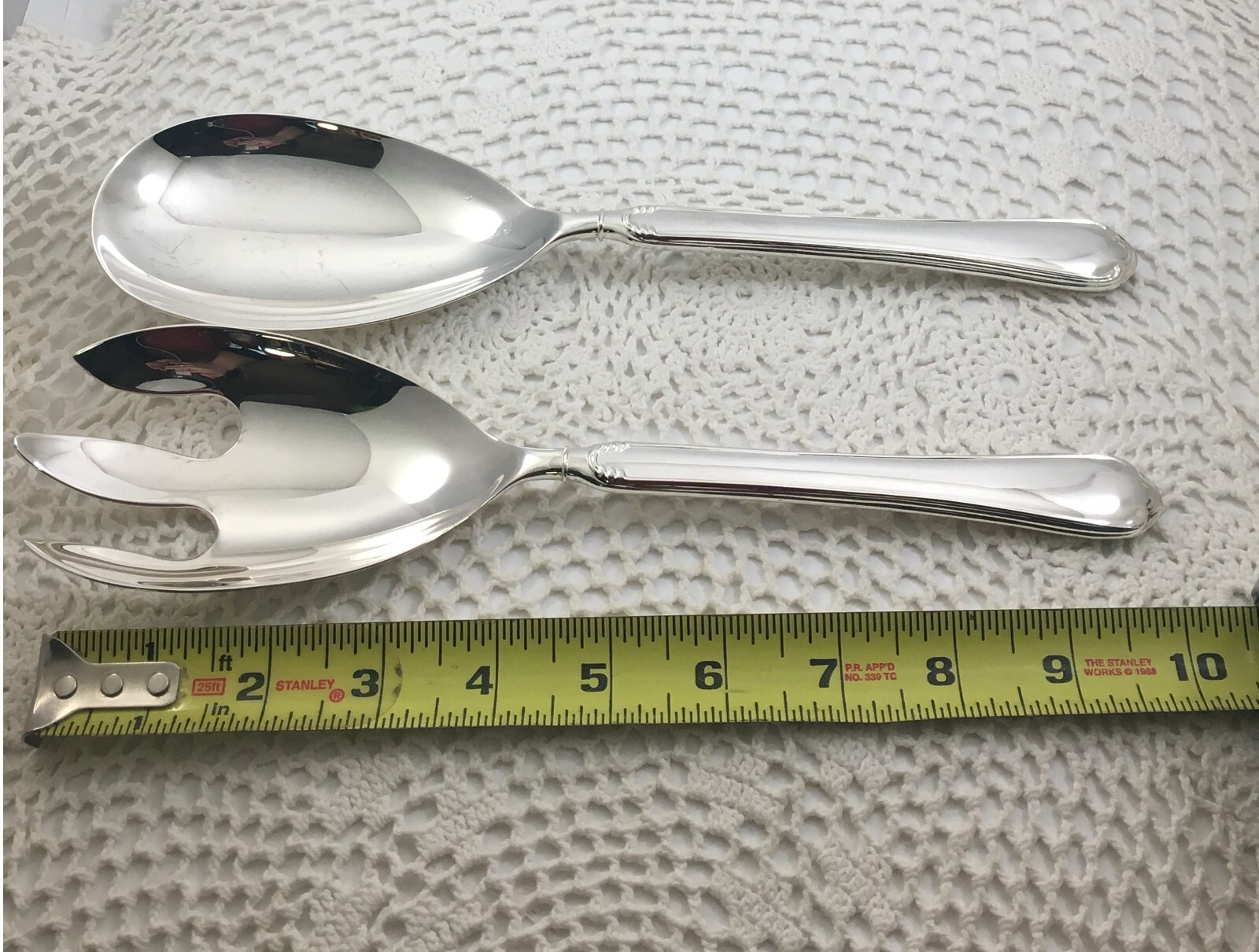 Elegance Silver RIM 2-pc Salad Serving Set Silver Plated Made in China