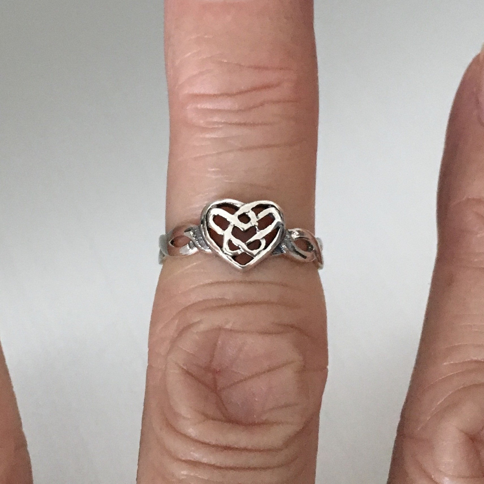 Sterling Silver Adjustable Celtic Heart Toe Ring, Silver Ring, Heart Ring