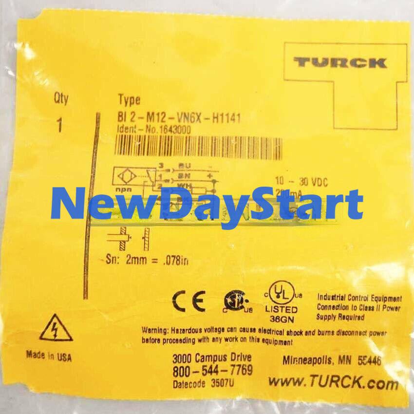 Qty:1pc New Proximity Switch Sensor For Bi2-M12-VN6X-H1141
