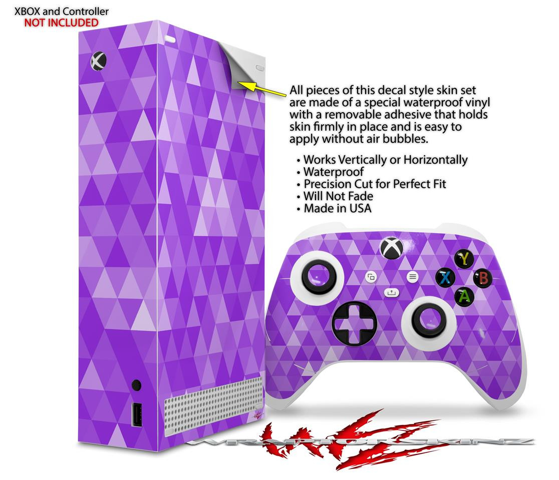 Skin Wrap for XBOX Series S Console Controller Triangle Mosaic Purple