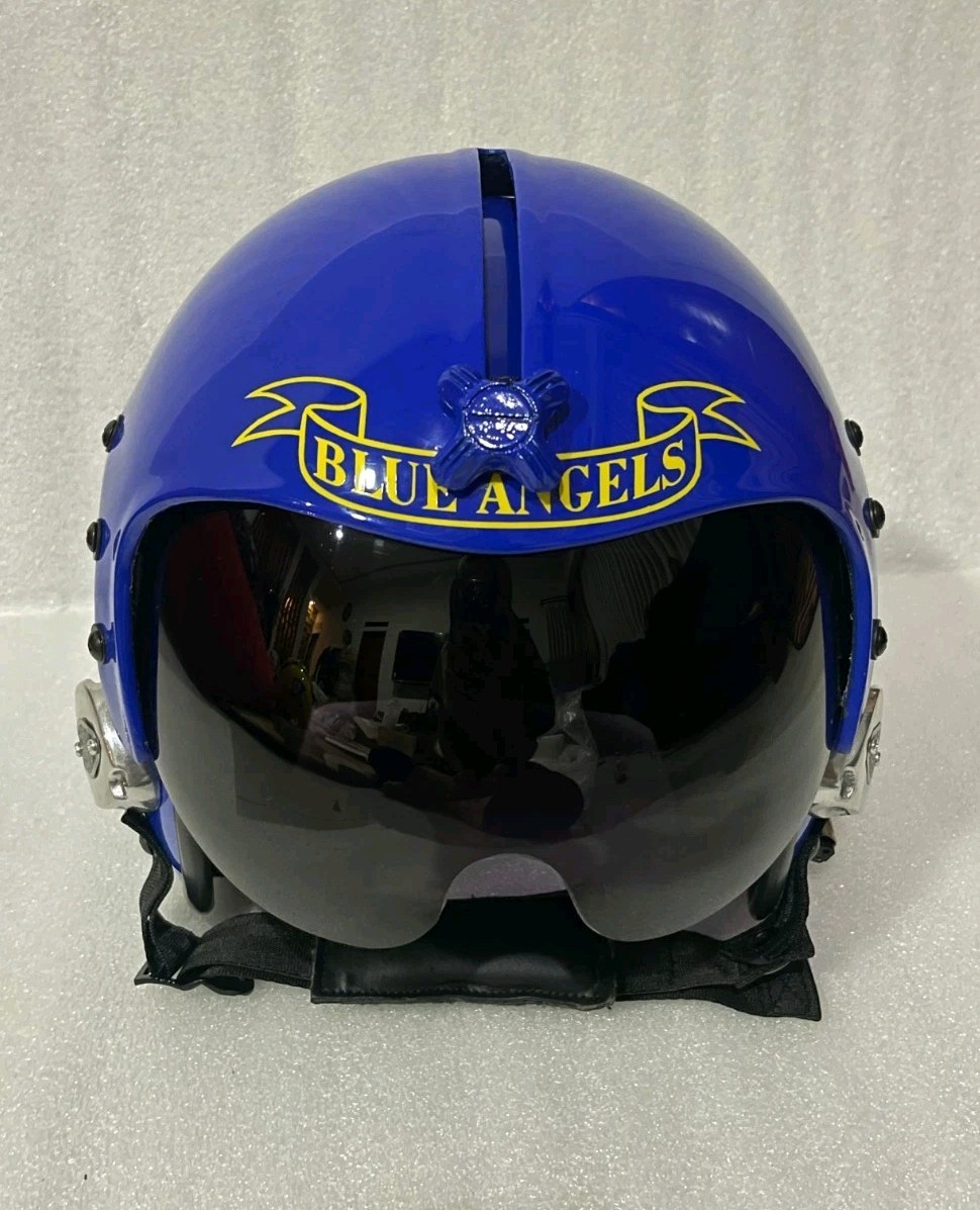 HGU-33 BLUE ANGELS SQUADRON FIGHTER PILOT HELMET + Badge