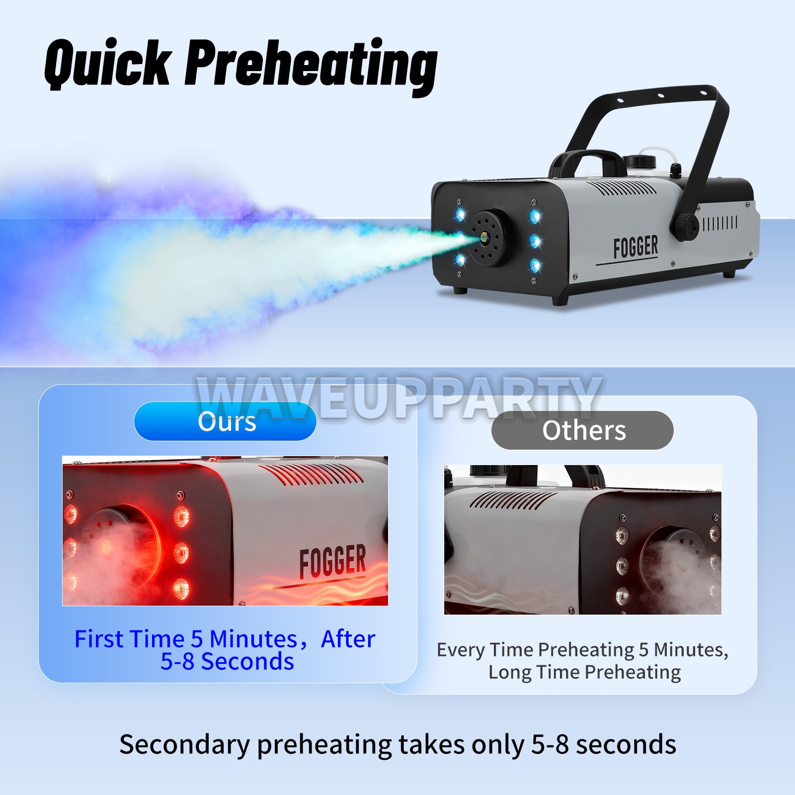 PAIDUN 1500W LED RGB Smoke Fog Effect Machine DJ Event Show Wedding Halloween
