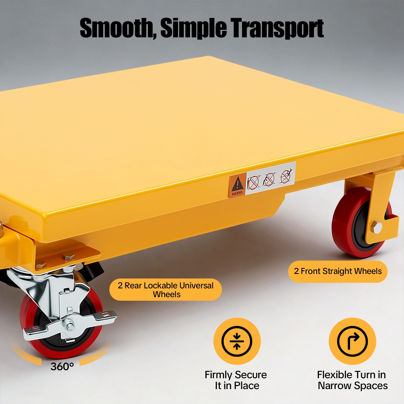 NEW Hydraulic Lift Table Cart 500 lbs Manual Scissor Lift Table 30.5" Orange