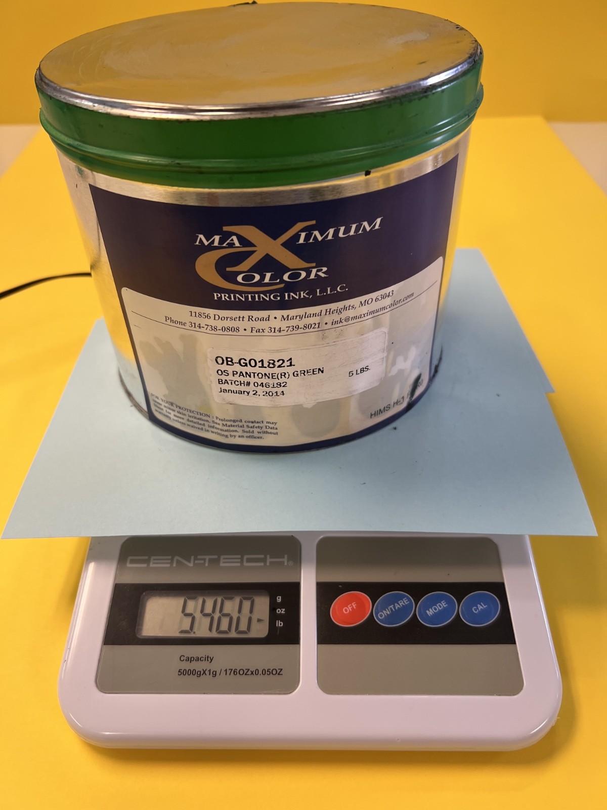 PANTONE GREEN OFFSET PRINTING INK SUPERIOR OIL BASE 5 LBS LIGHT TACK