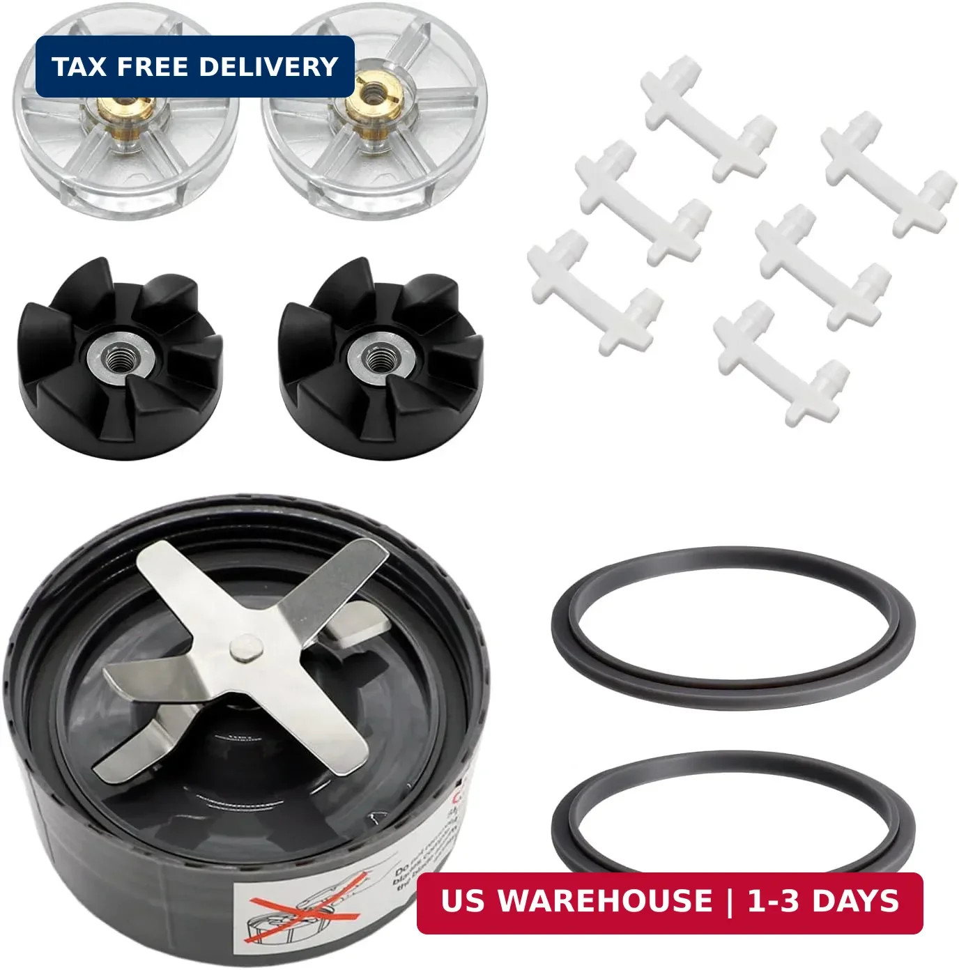 13-Piece Replacement Parts Set for NutriBullet Blenders - Silicone Gaskets, Extr