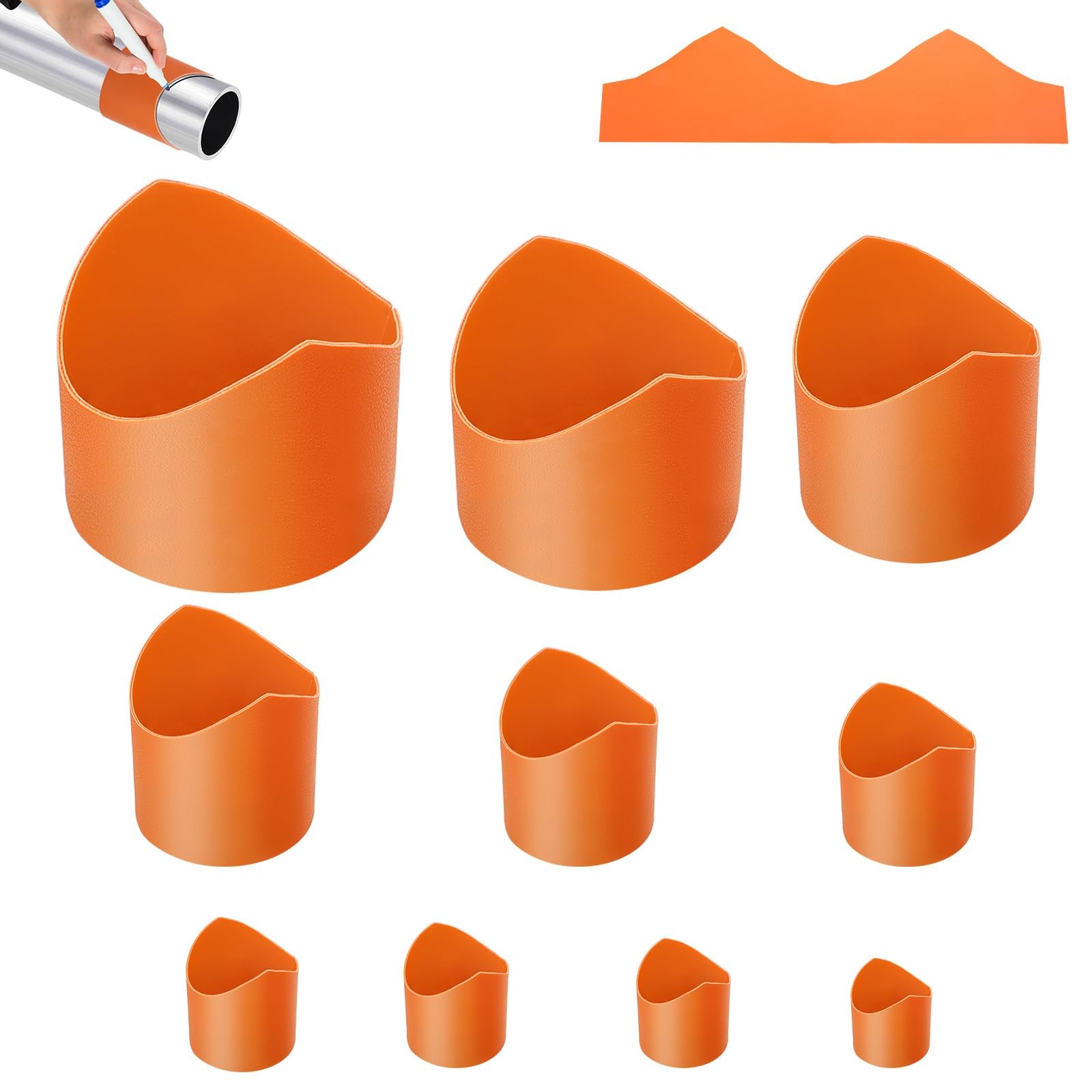 SUNJOYCO 10PCS Pipe Cutting Guides, Precision Saddle Template, M, Orange