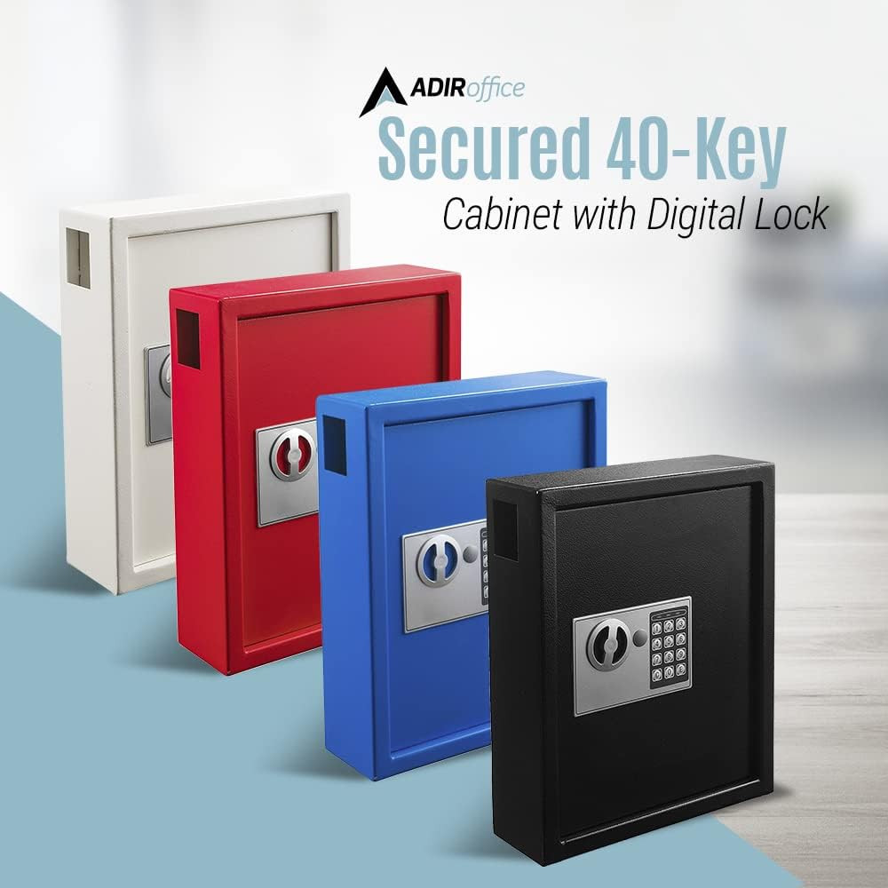 Key Holder Wall Mount - 40-Keys Lock Box with Code, Key Cabinet Wall Mount, Vale