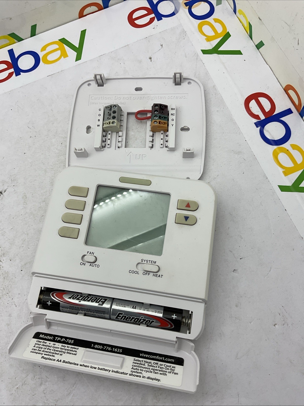 OEM VIVE TP-P-705 Digital Programmable Thermostat White Fast Free Shipping