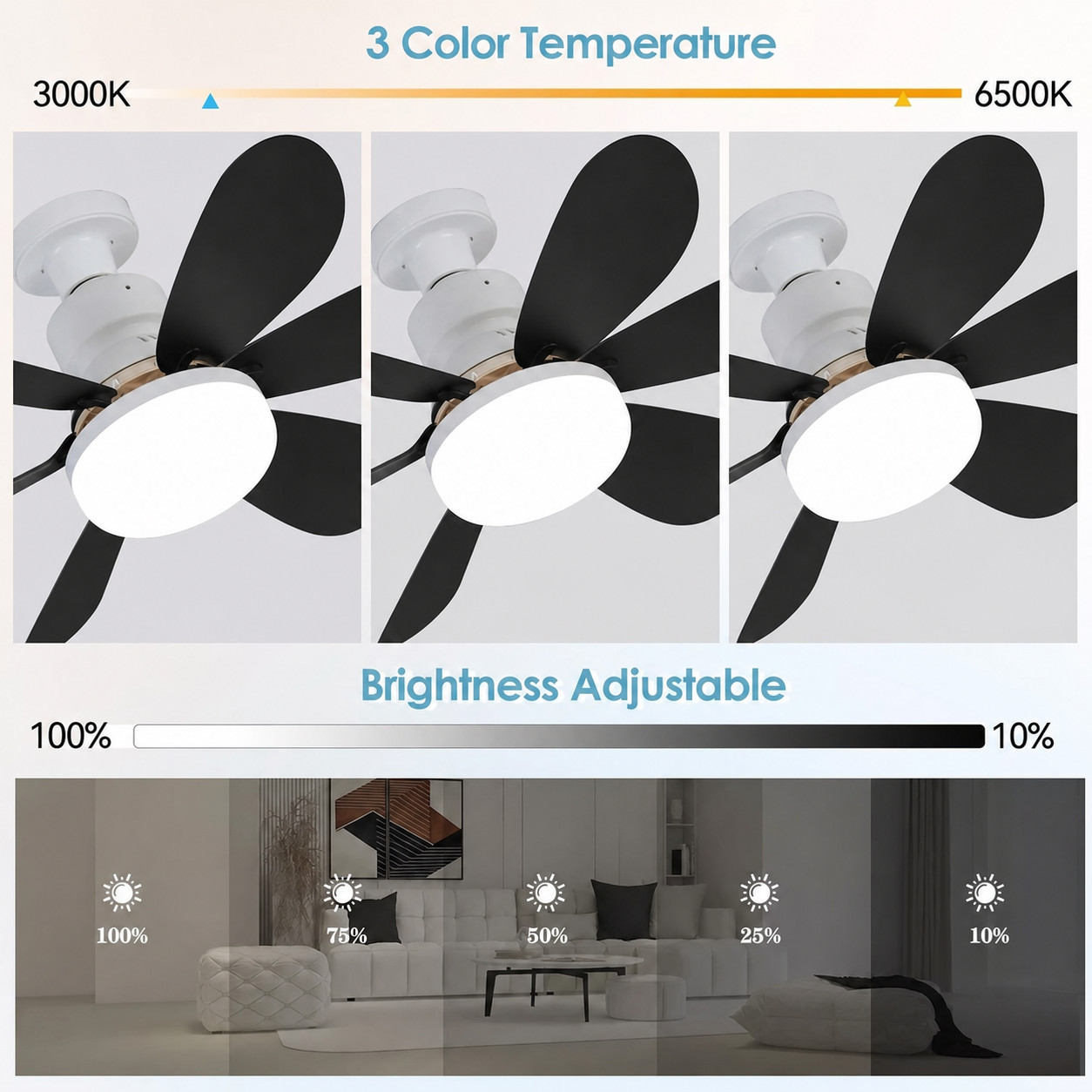 Socket Fan Light Ceiling Fans With Lights And Remote Dimmable LED Ceiling Fan US