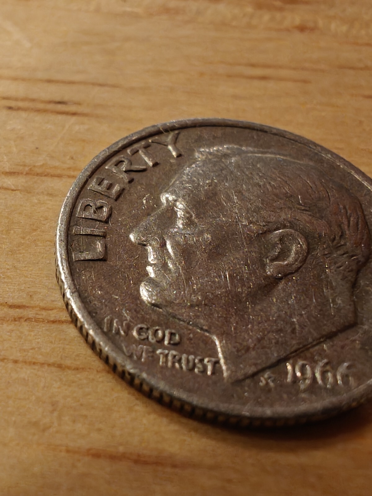 1966 Roosevelt Dime • No Mint Mark. Error On WE