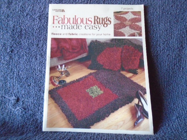 LEISURE ARTS"FABULOUS RUGS MADE EASY"7 DESIGNS UNCUT PATTERN ENCLOSED BOOK