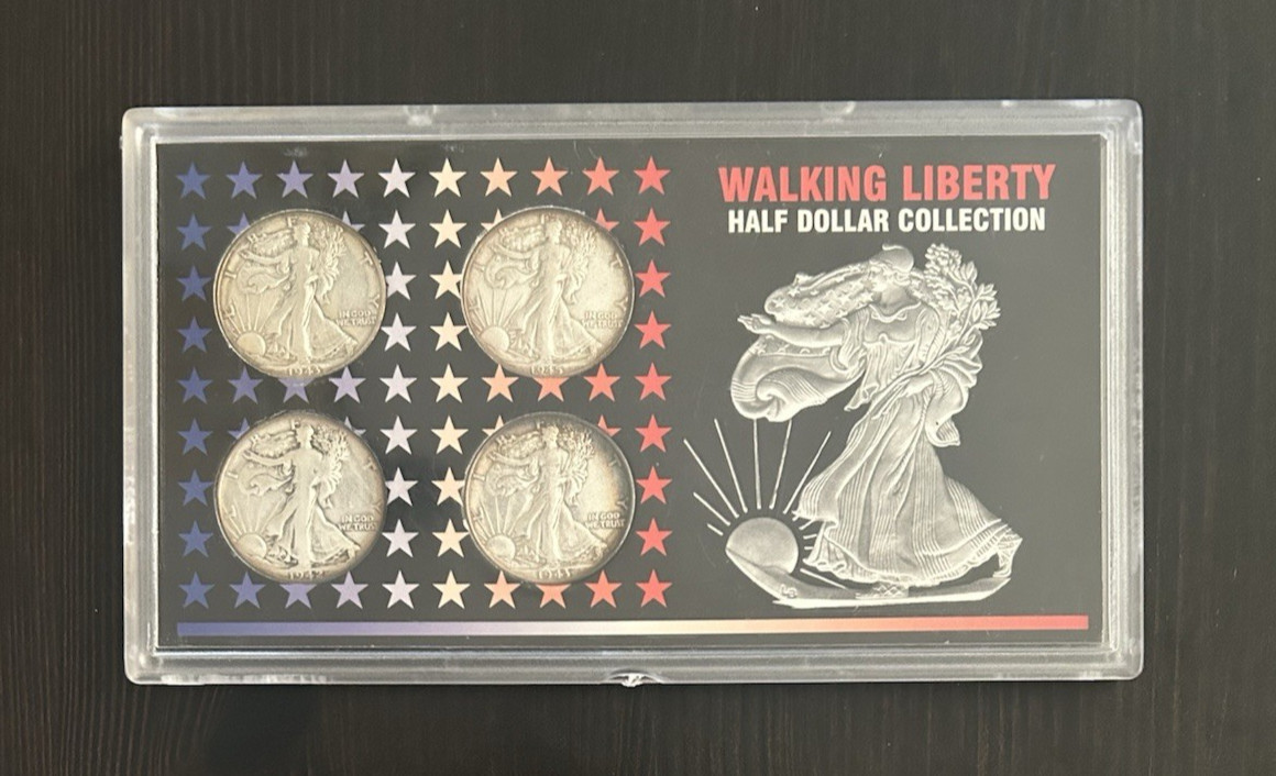 Walking Liberty Half Dollar Circulated Coin Set - 4 Coins - SSCA - MUST SEE!