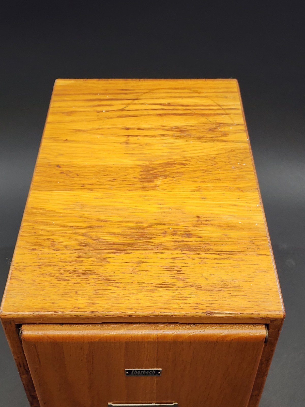 Vintage Eberbach Wood Microscope Slide Cabinet 25 tray #1
