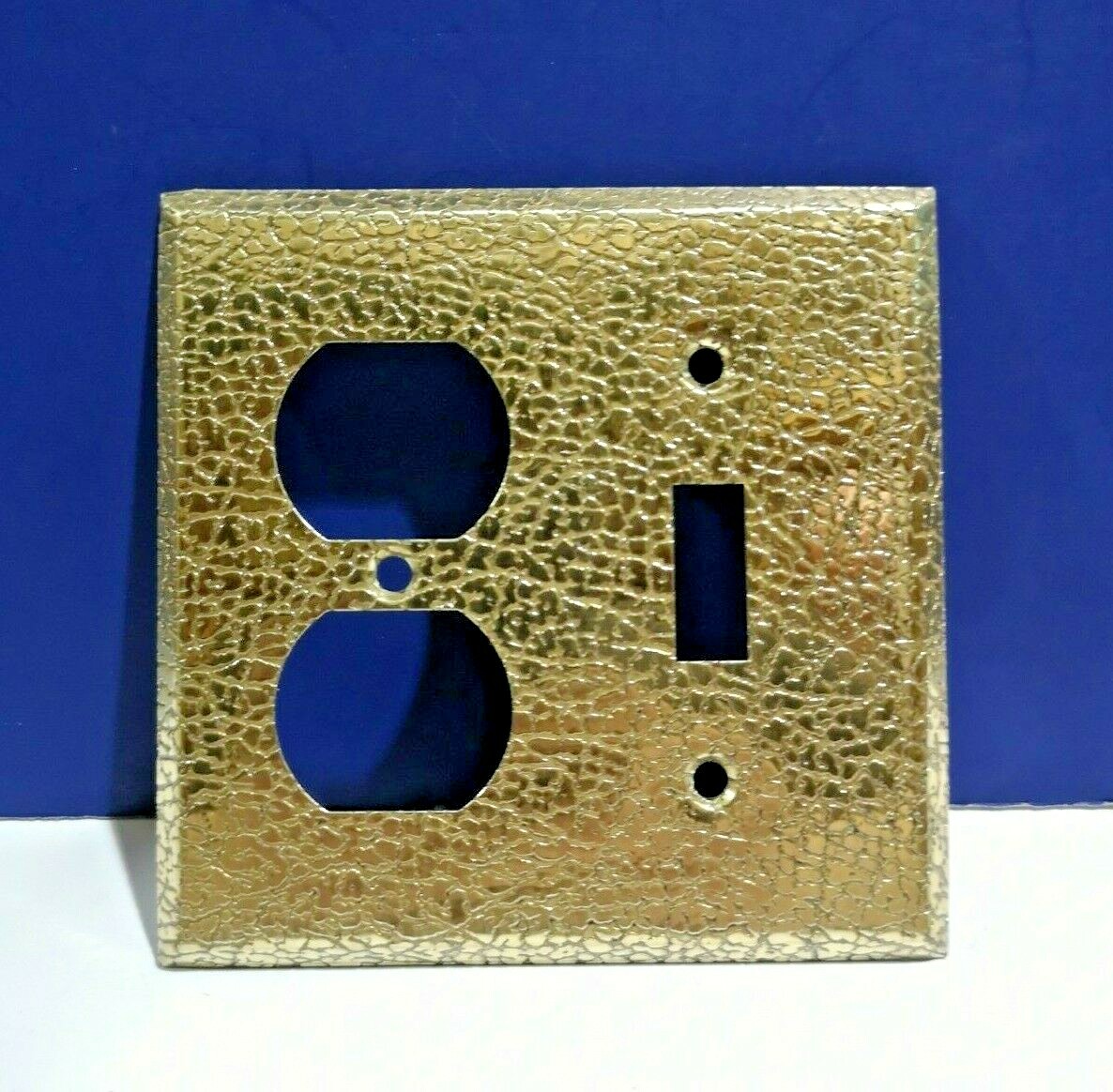 Antique Gold Finish 2-Gang Toggle & Receptacle Wall Plate VINTAGE NEW SP-224G