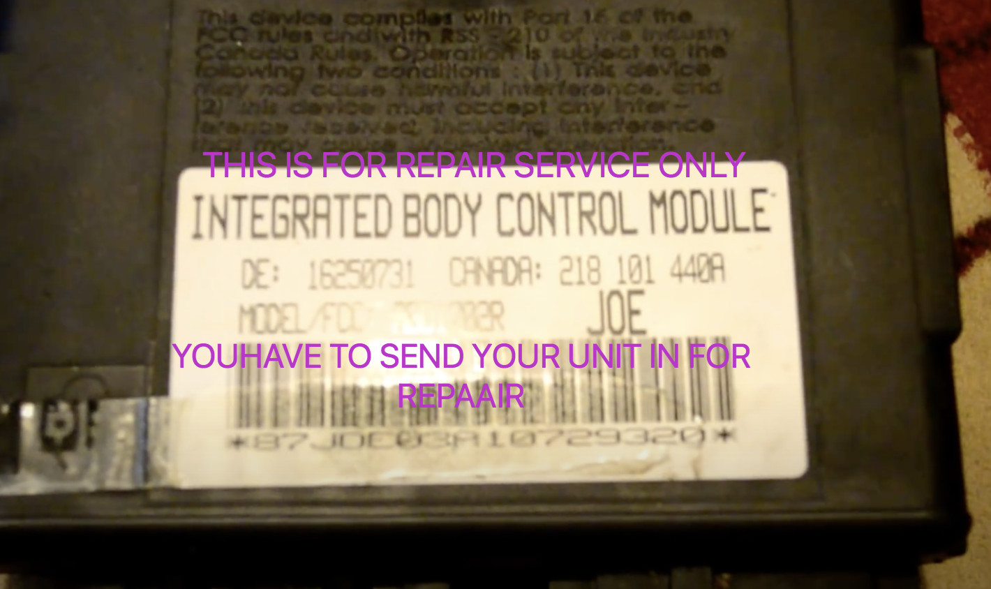 1999 2000 tahoe Yukon denali Cadillac BODY CONTROL MODULE BCM REPAIR escalade