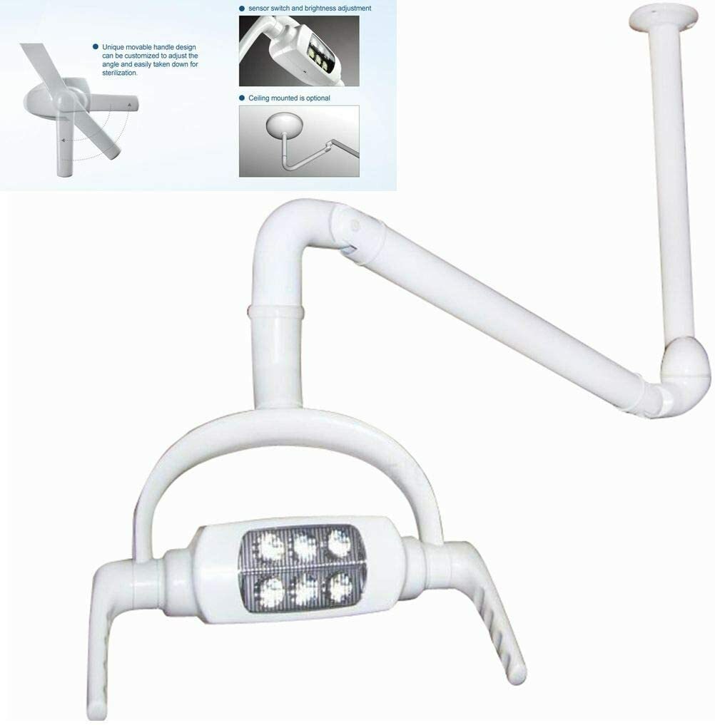 360°Dental Ceiling Mounted Arm 6 LED Sensor Shadowless Dental Operating Lamp CE