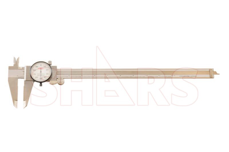 Shars 12" Dial Caliper Shock Proof .001" Stainless Steel White Face R}