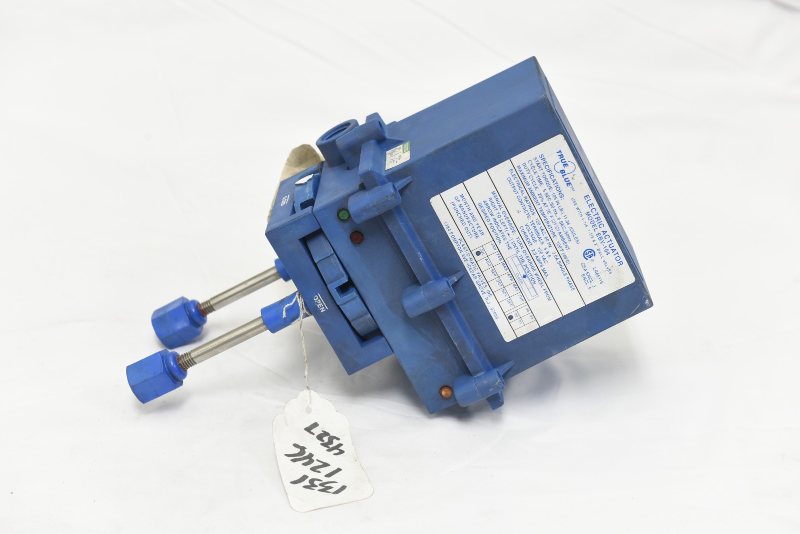 True Blue Electric Actuator EBV-104 Plast-O-Matic