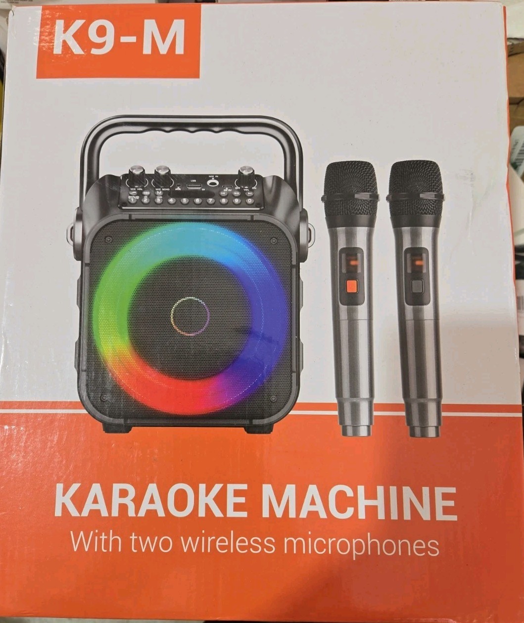 Karaoke Machine, Portable Bluetooth Speaker with 2 Wireless Microphones for...