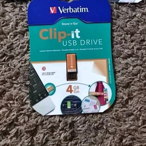 Verbatim Clip-it  4GB USB Drive. New!