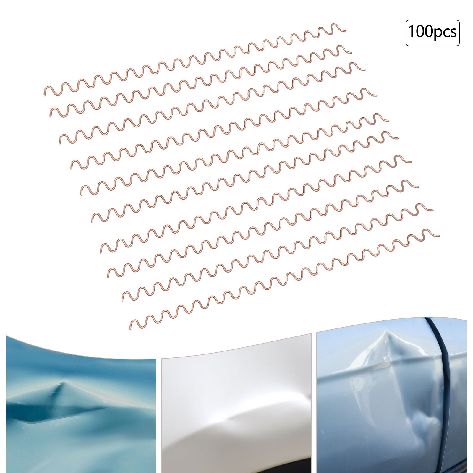 100Pcs*Dent Puller Wavy Welding Wires,Spot Weld Repair Corrugated Welding Wire
