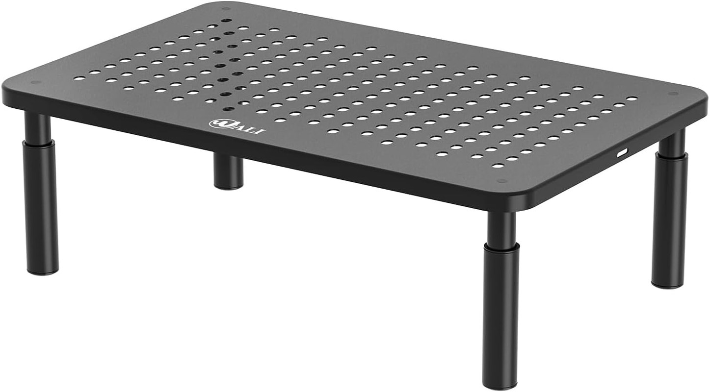 Adjustable Metal Monitor Stand Riser Laptop Printer Shelf 44lb Ventilated