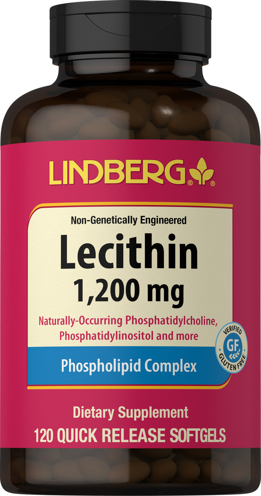Lecithin 1200mg | 120 Softgel Capsules | Phospholipid Complex | by Piping Rock