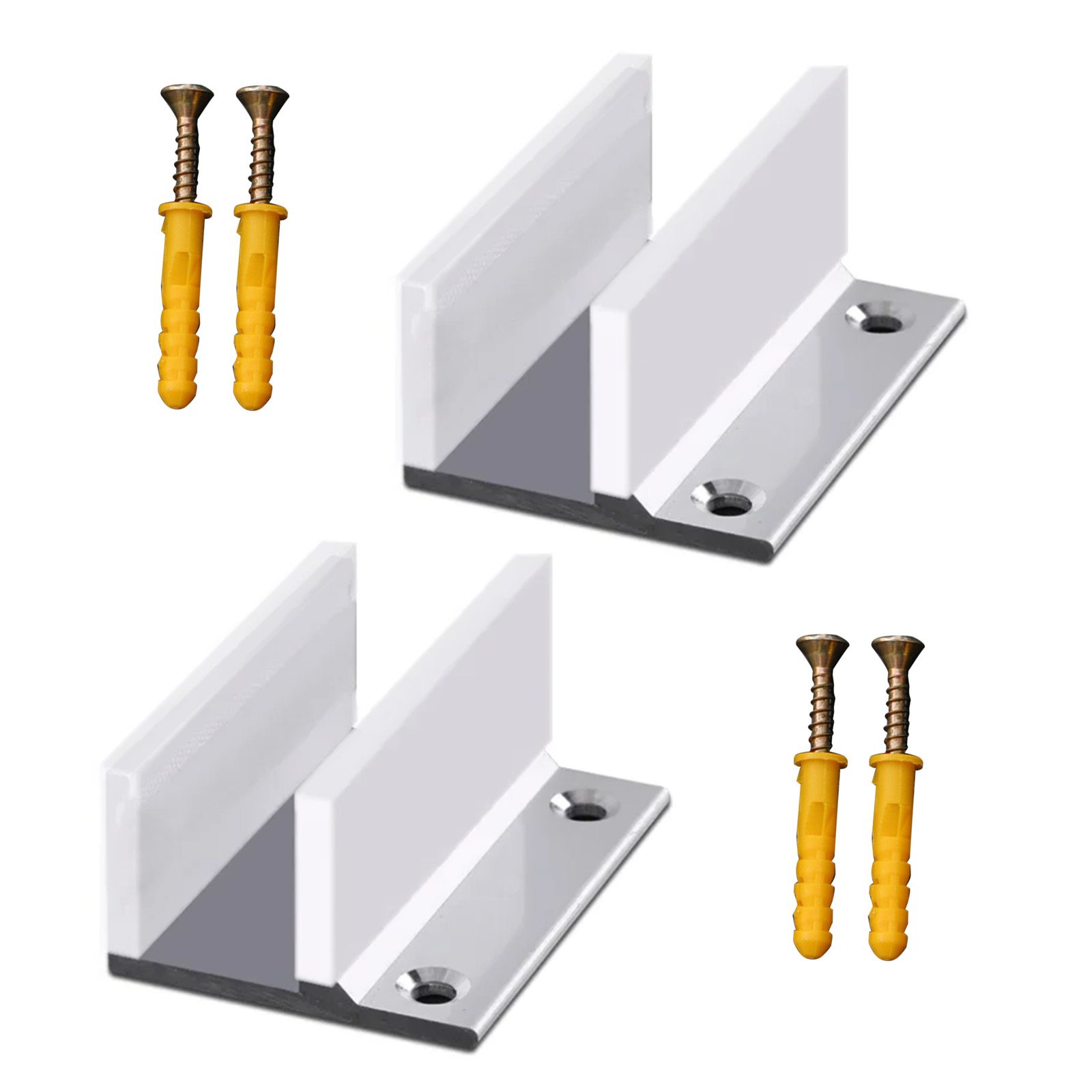 2x Door Clip Positioner 10-12mm Glass Sliding Door Swing Stop Limiter Aluminum