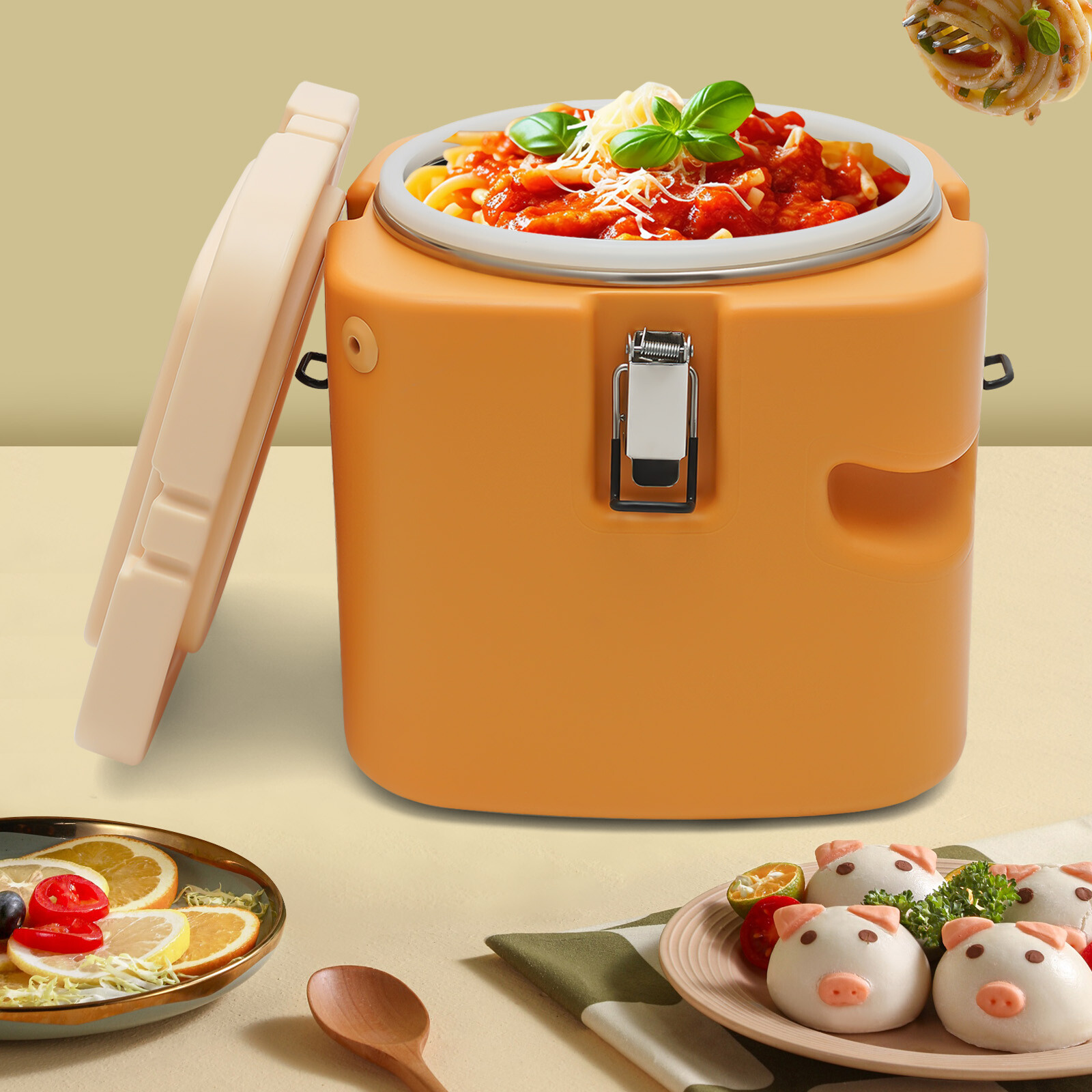 2.5 Gal Insulated Soup Container, Portable Commercial Food Warmer with Lid