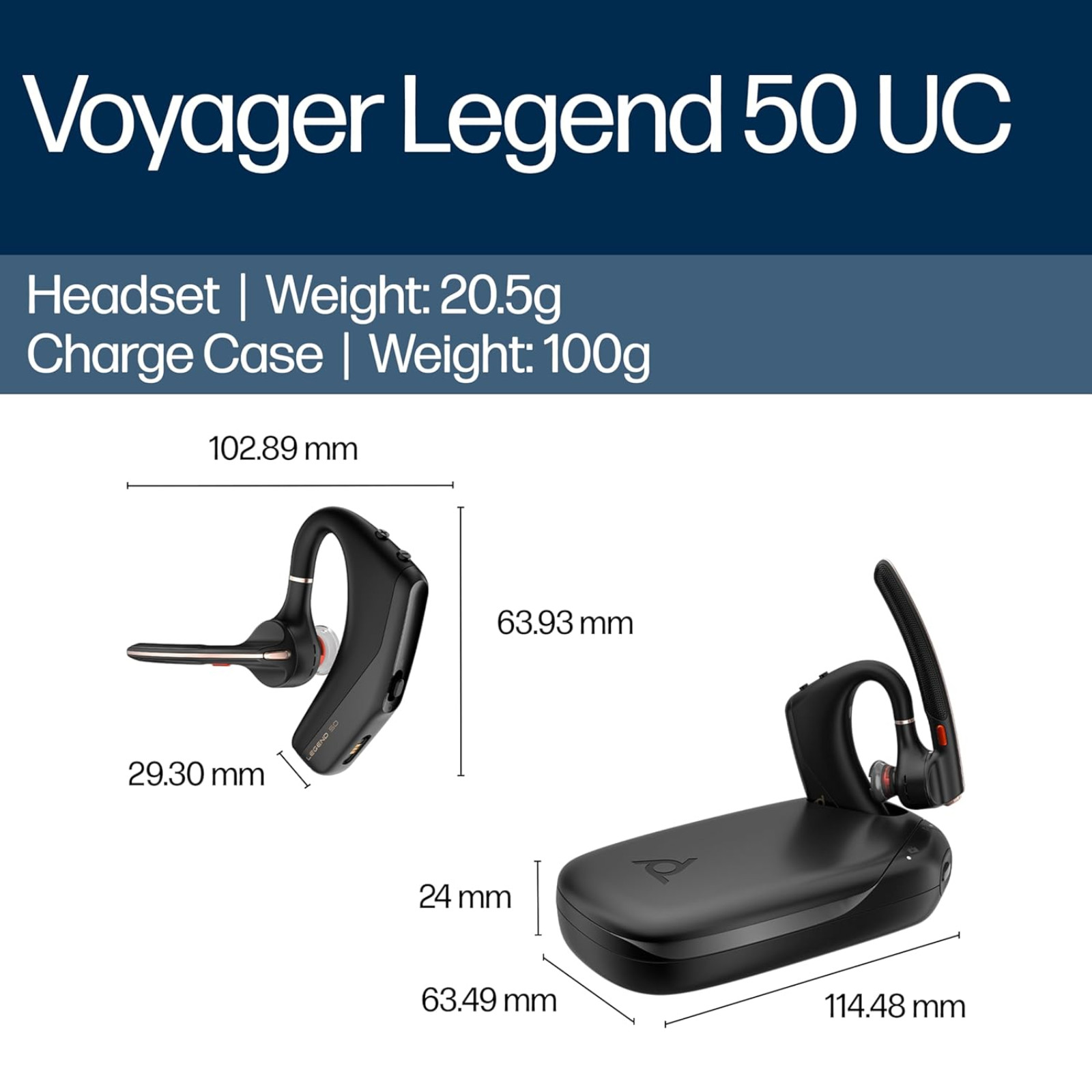 Poly Voyager Legend 50-M Bluetooth Wireless Headset Microsoft Teams Certified