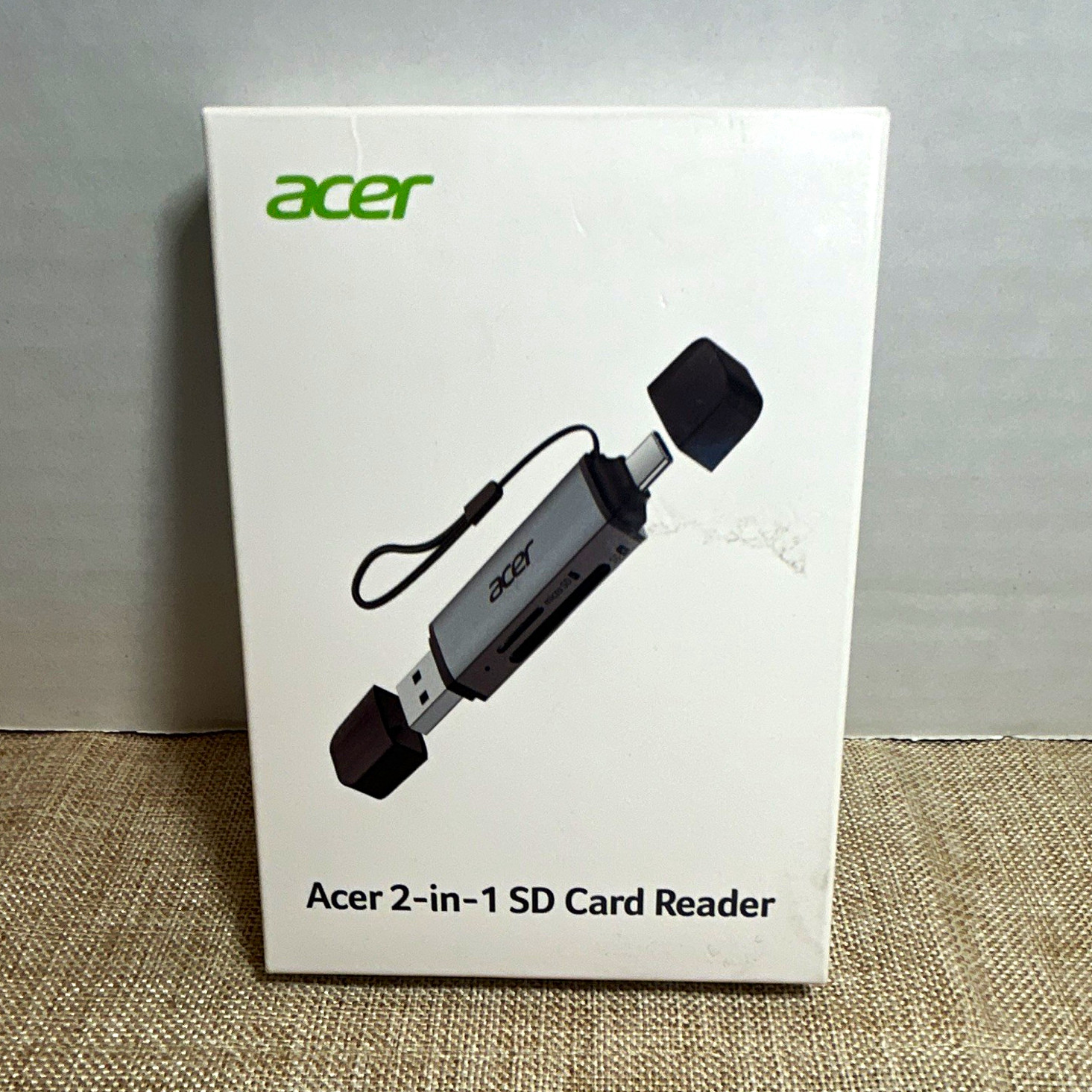 Acer 2-in-1 USB-A/USB-C Card Reader for SD & MicroSD, Gray ODK4E0