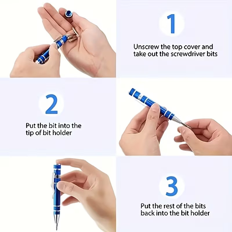 2 Sets, Red 8-in-1 Multifunctional Precision Screwdriver Set
