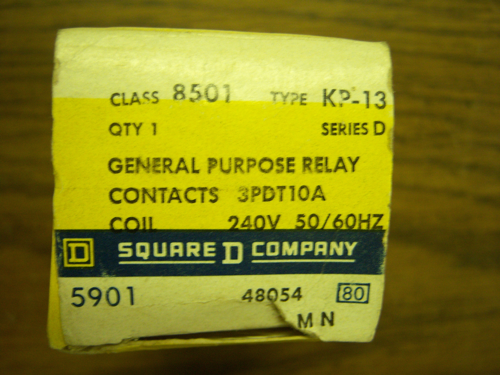 SQUARE D 10 AMP 8501 TYPE KP-13 NEW