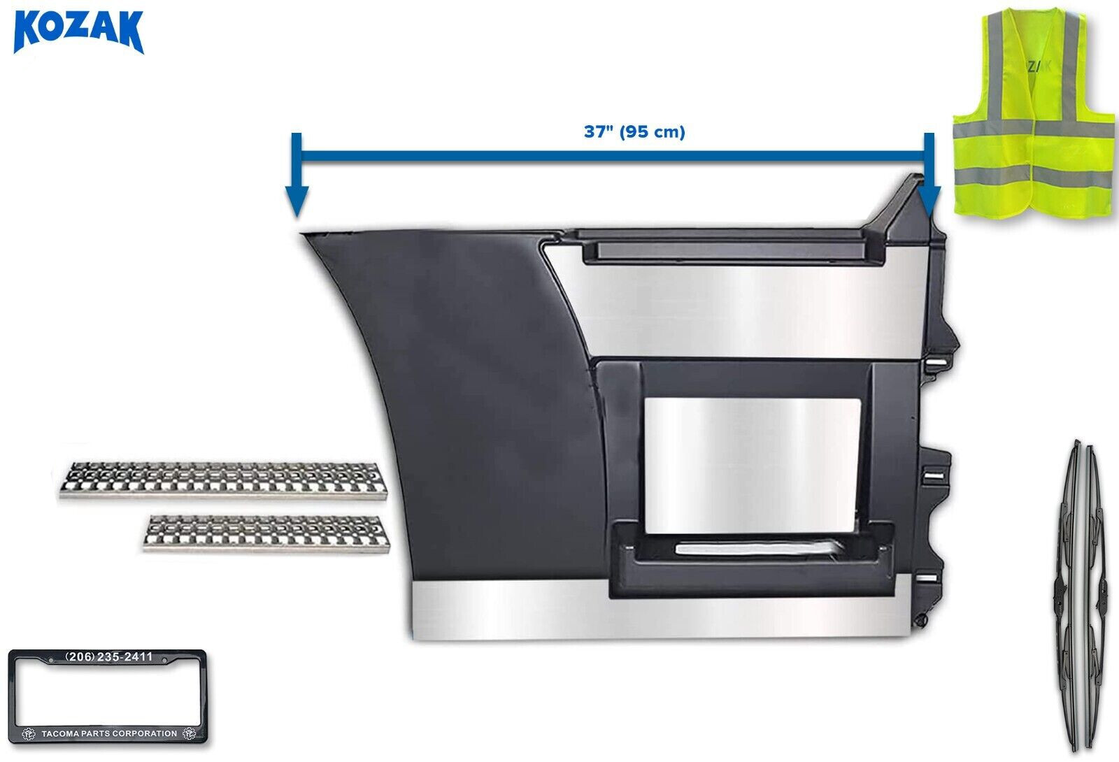 Rear Step Fairing Panel Right 37" (95 cm) Compatible with Volvo VNL 2004-2017