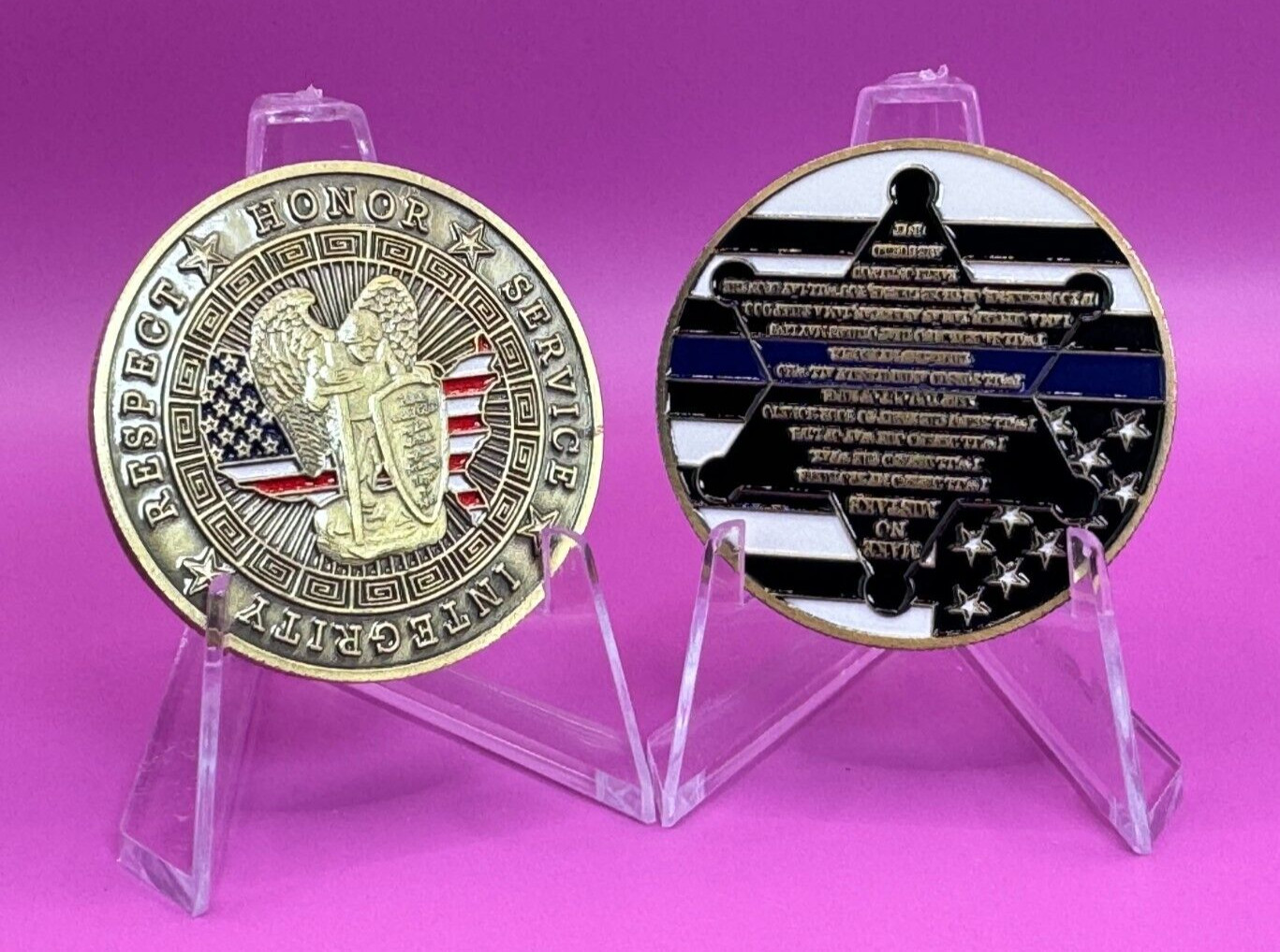 Stocking Stuffer Police Officer's Prayer Challenge Coin All Metal