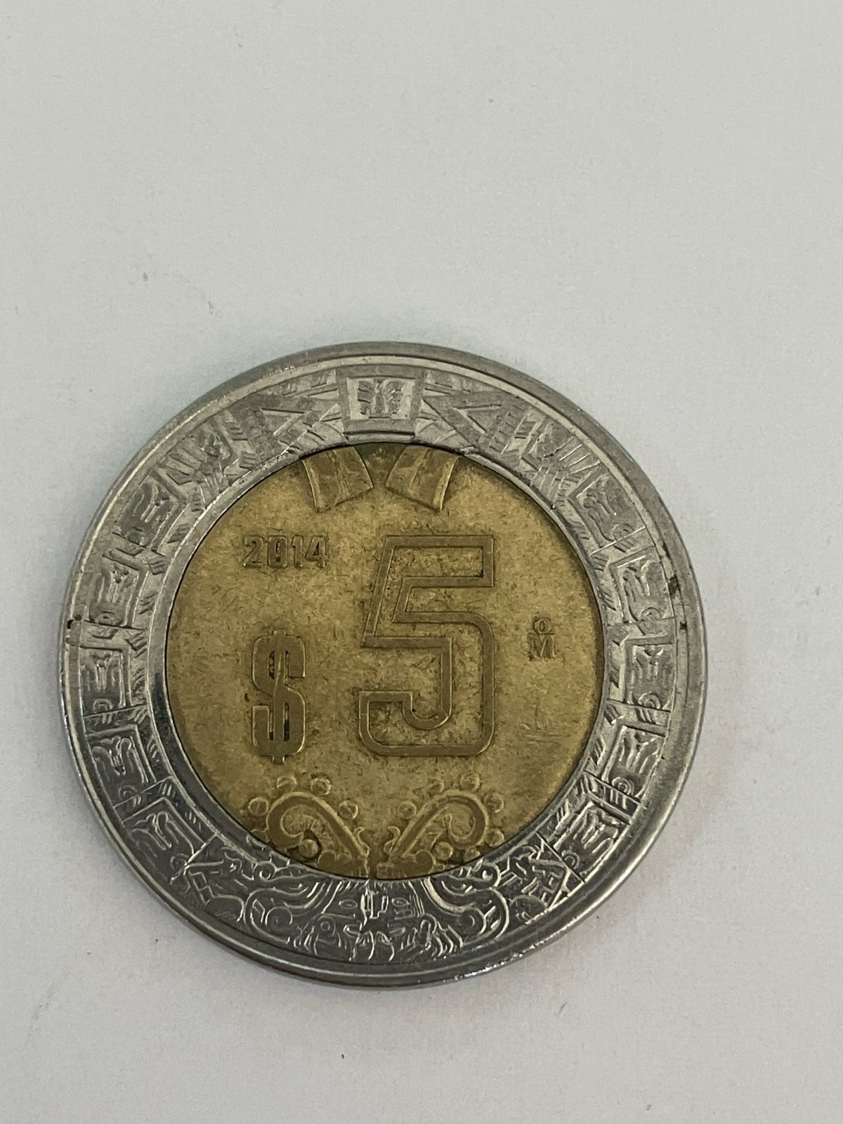 2014 5 Pesos Mexico Bi-Metallic Coin