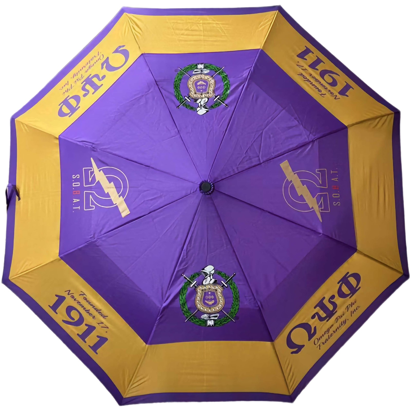 Omega Psi Phi 2 Fold Collapsible Umbrella [Purple]