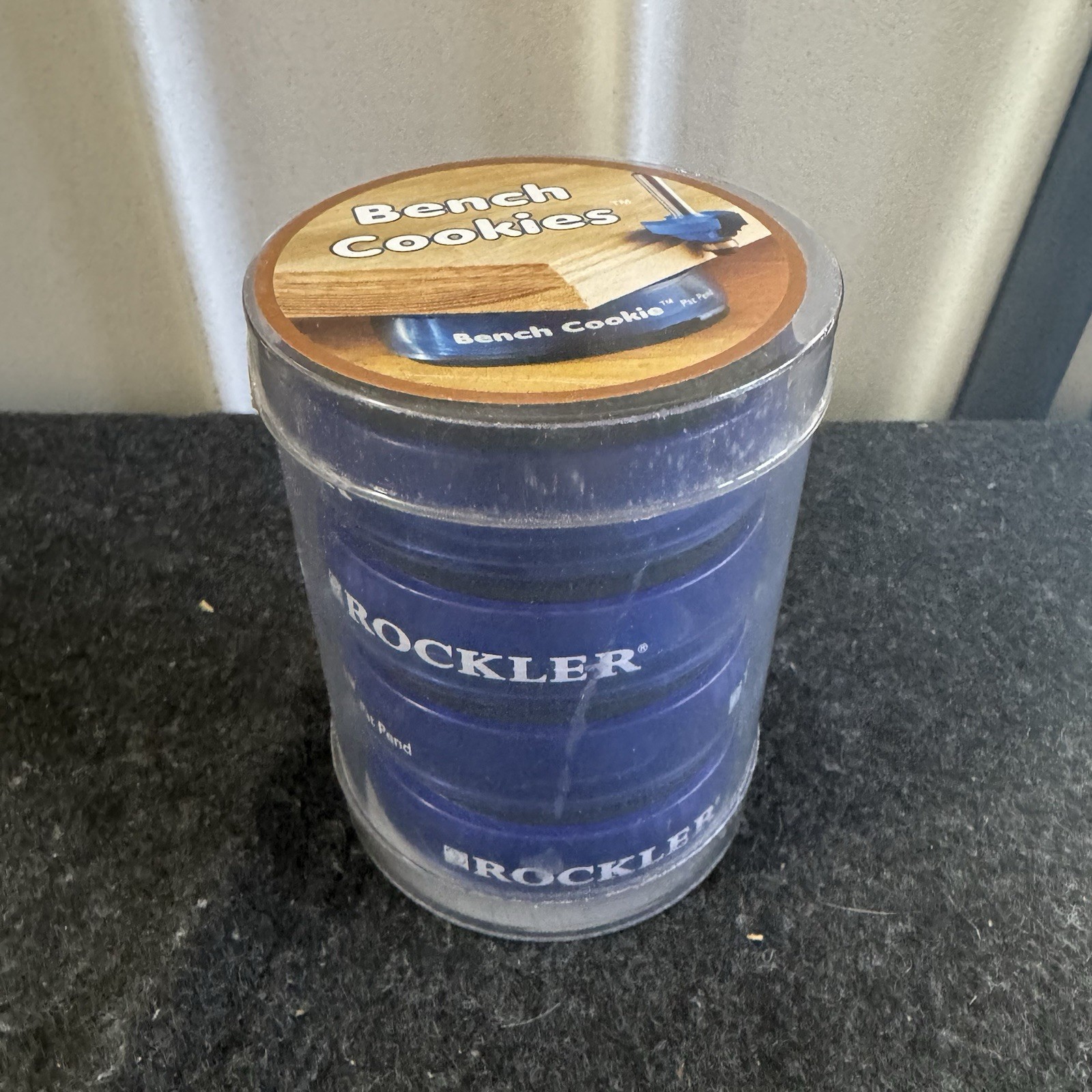 ROCKLER Bench Cookies 4 Pcs w/ Storage Container NIB/NOS